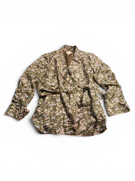 J. Crew Jackets & Blazers - J. Crew Olive Green Floral Wrap Blazer